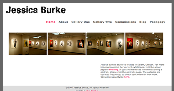 Custom Website: Jessica Burke, visual artist