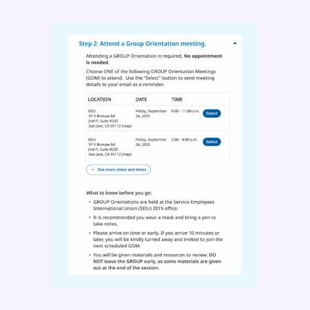 Screenshot of accordions on a website